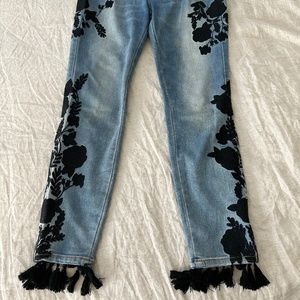 Chelsea & Violet Black Embroidered Jeans